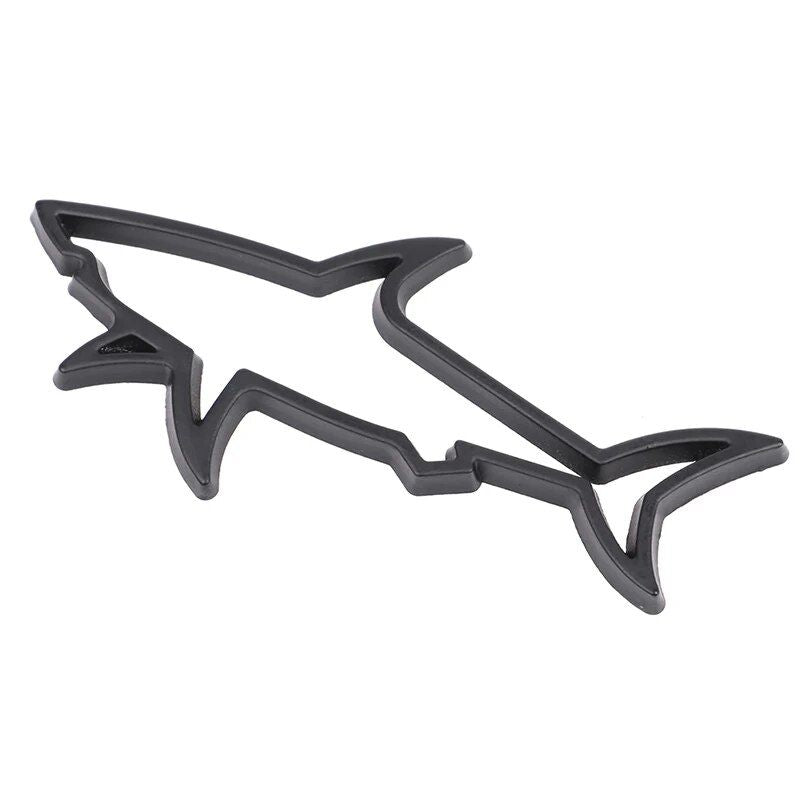 3D metal shark fish car emblem, view 3 - MRSLM