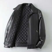 Faux leather lapel business jacket, view 5 - MRSLM