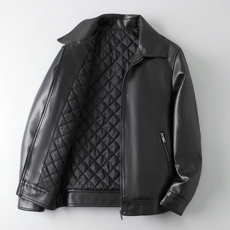 Faux leather lapel business jacket, view 5 - MRSLM