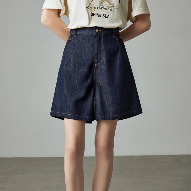 high waist denim hot shorts - MRSLM