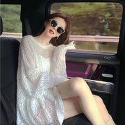 women's ultra-thin loose summer sweater, view 6 - MRSLM
