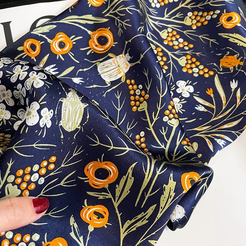 pure silk square scarf, view 5 - MRSLM