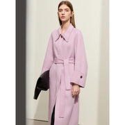 women's long wool coat with belt, view 6 - MRSLM
