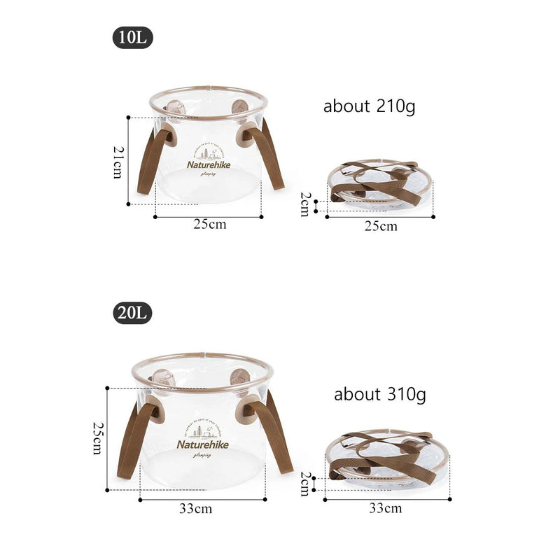 portable transparent folding bucket, view 9 - MRSLM