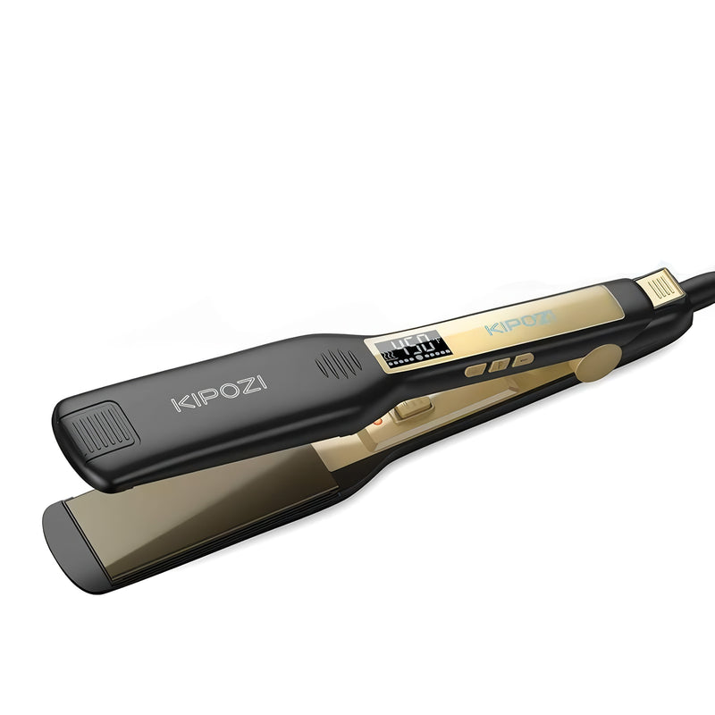titanium hair straightener with digital display, view 4 - MRSLM