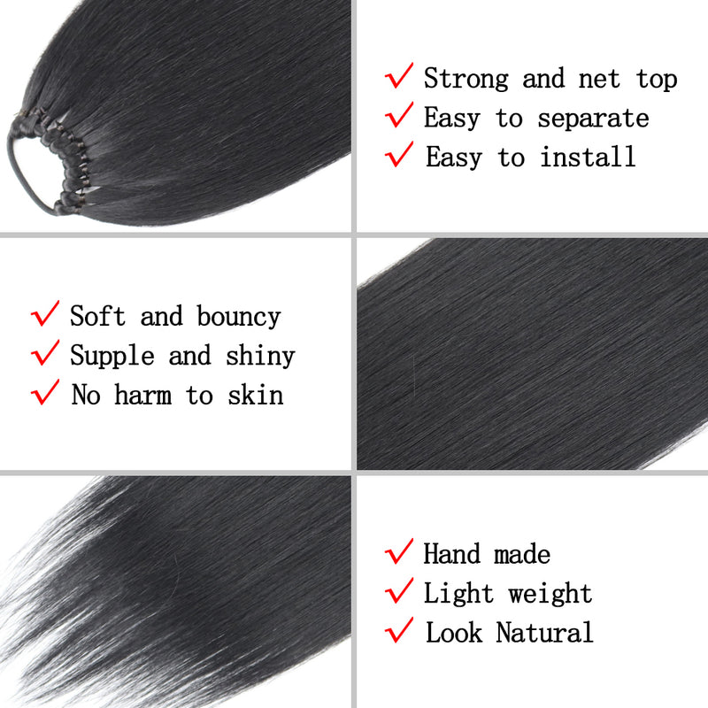 24-inch straight ponytail hair extension, view 18 - MRSLM