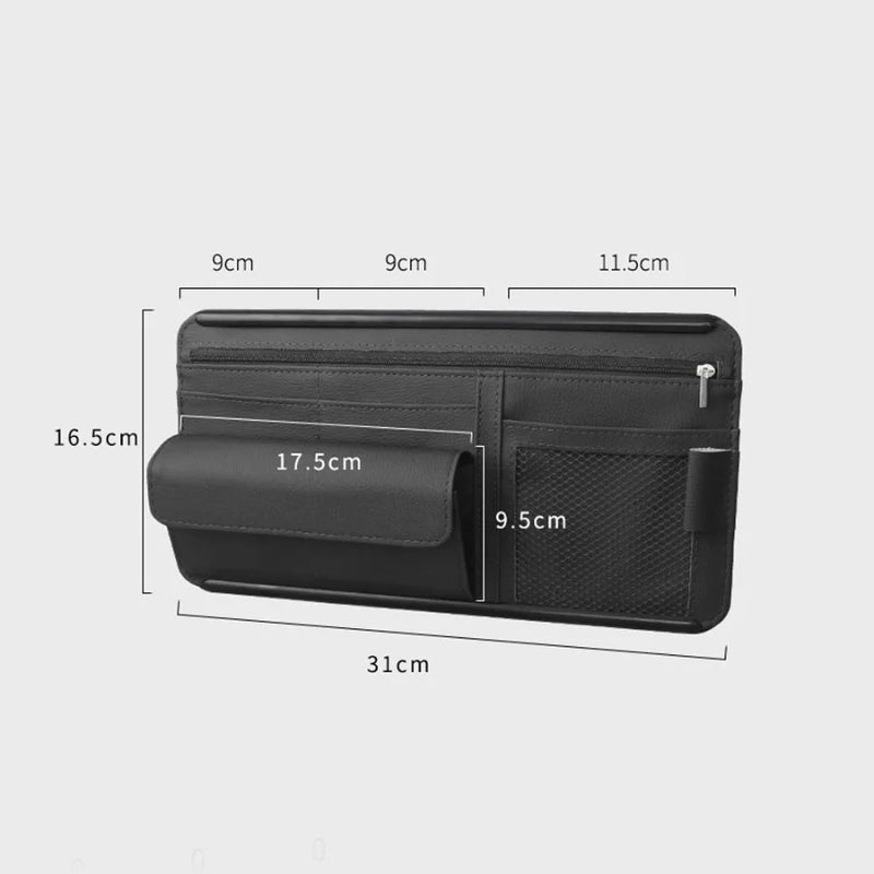 pu leather car sun visor organizer, view 9 - MRSLM