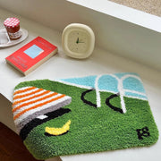 swimming pool pattern tufted door mat, view 5 - MRSLM