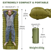inflatable camping mattress with pillow and pump, view 8 - MRSLM