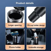 Portable car trash can with lid, view 6 - MRSLM