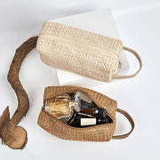 Woven straw cosmetic bag, view 4 - MRSLM