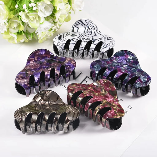 large floral acrylic hair clips - MRSLM