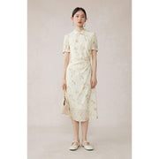 floral embroidered cheongsam dress, view 3 - MRSLM