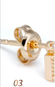 t square white zirconium earrings, view 7 - MRSLM