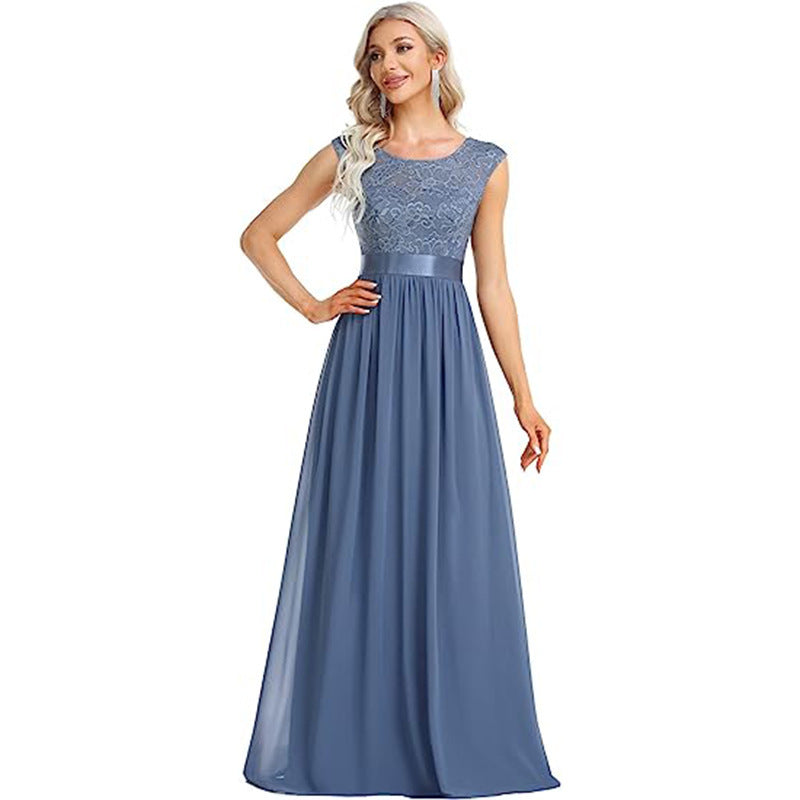 lace stitching long dress, view 7 - MRSLM