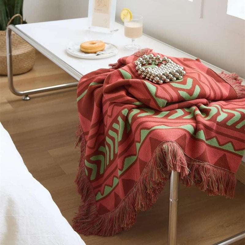 geometric pattern throw blanket, view 5 - MRSLM