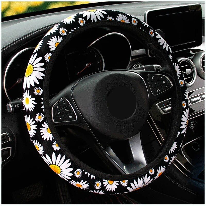 daisy flower steering wheel cover, view 5 - MRSLM
