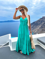 women's V-neck dress with straps, view 7 - MRSLM