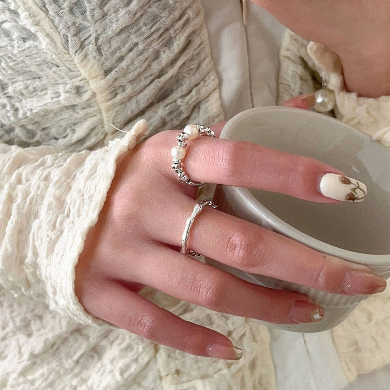 broken silver patchwork ring, view 3 - MRSLM