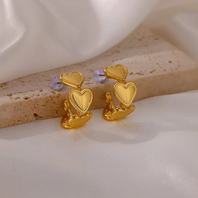 knotted heart stud earrings, view 9 - MRSLM