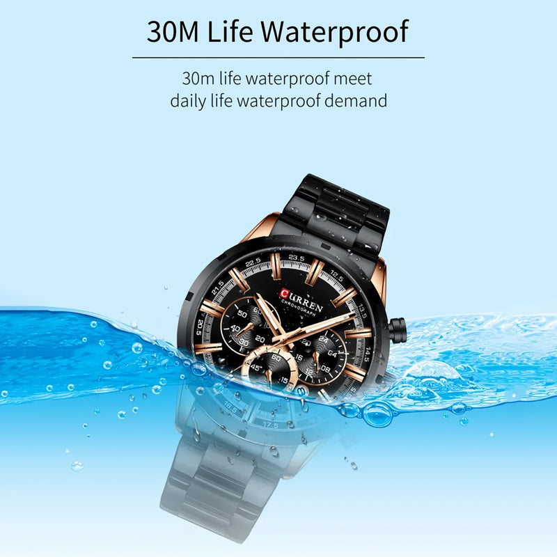 men's stainless steel quartz watch, view 8 - MRSLM