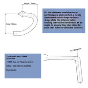 carbon fiber road bicycle handlebar, view 4 - MRSLM