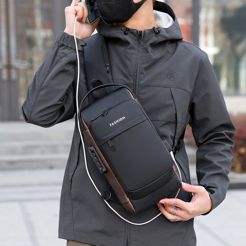 Men's large capacity waterproof leisure bag, view 3 - MRSLM