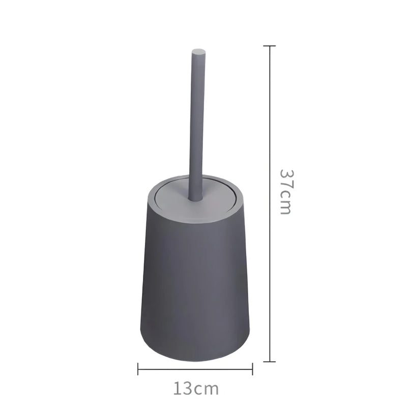 modern black toilet brush with lid and base, view 8 - MRSLM