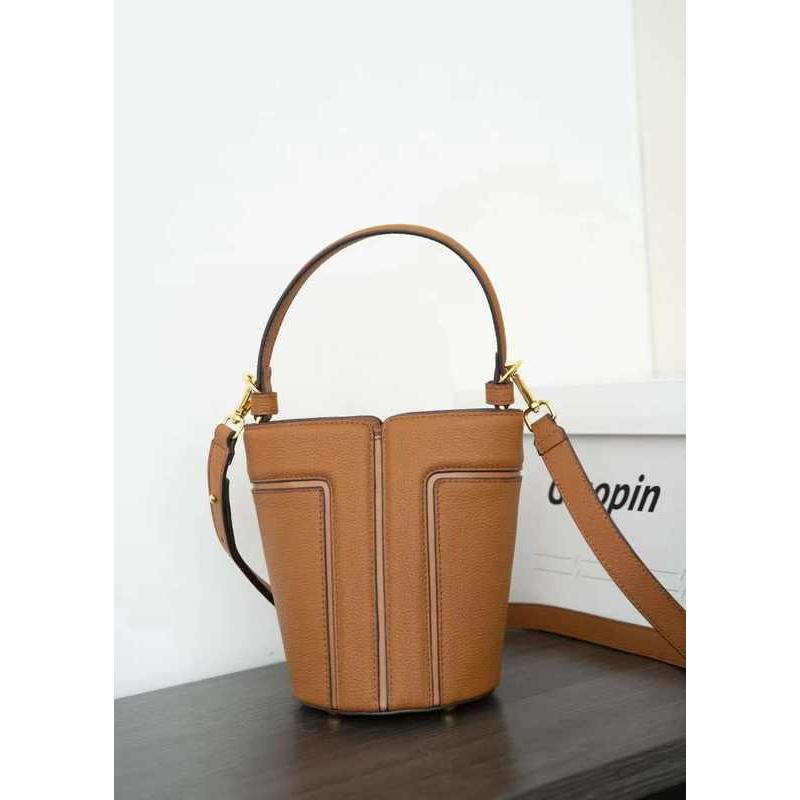 leather bucket shoulder bag, view 3 - MRSLM