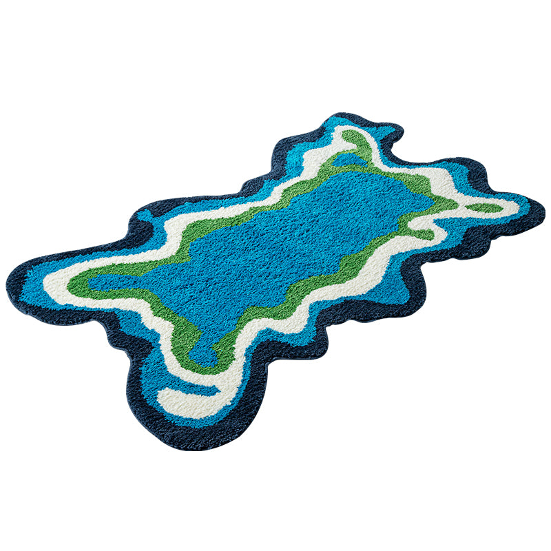 70s retro psychedelic tufted rug, view 10 - MRSLM