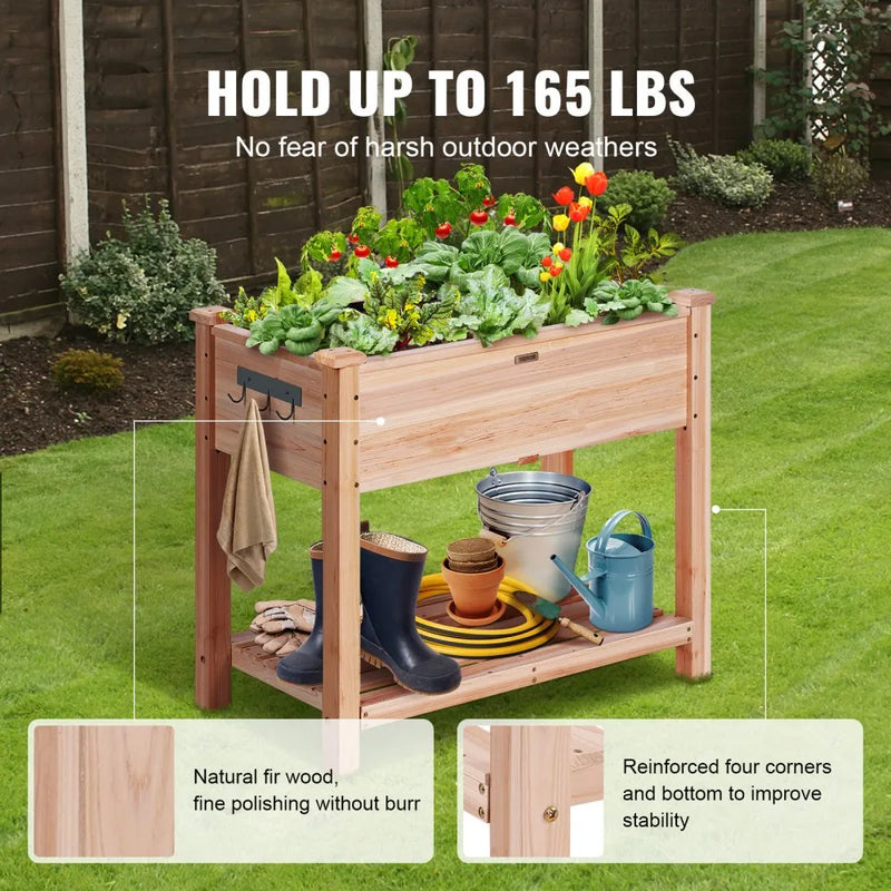 elevated wooden garden bed planter kit, view 8 - MRSLM