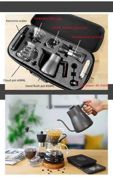 hand brew coffee set with grinder and scale, view 7 - MRSLM