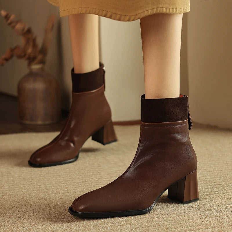 women's square toe high heel Chelsea boots, view 4 - MRSLM