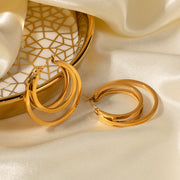 18k gold plated double coil earrings, view 6 - MRSLM