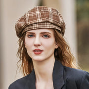chic plaid winter beret, view 6 - MRSLM