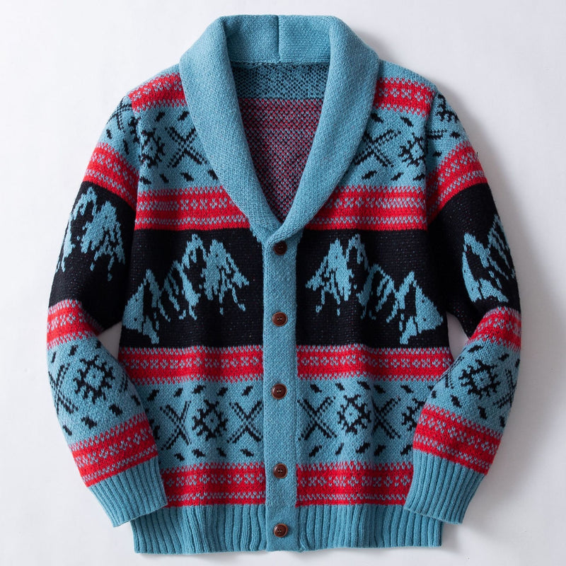 Retro Jacquard Knitted Coat