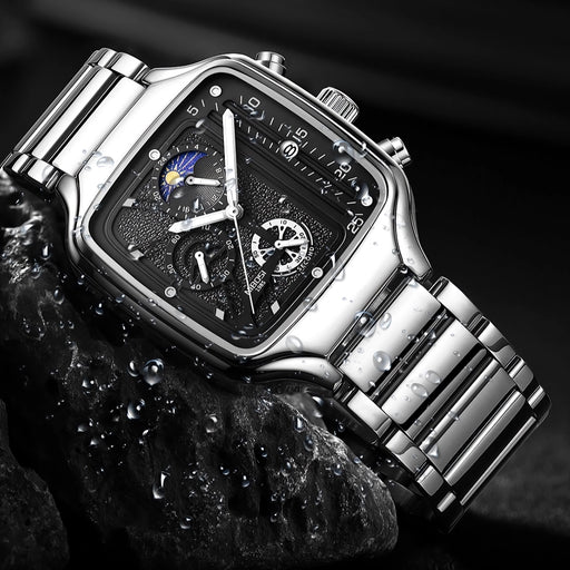 men's square quartz sport watch, view 5 - MRSLM