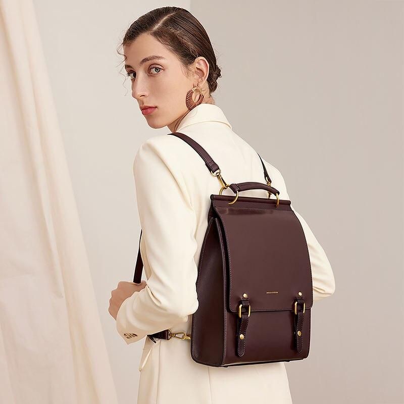 vintage leather backpack for women, view 5 - MRSLM