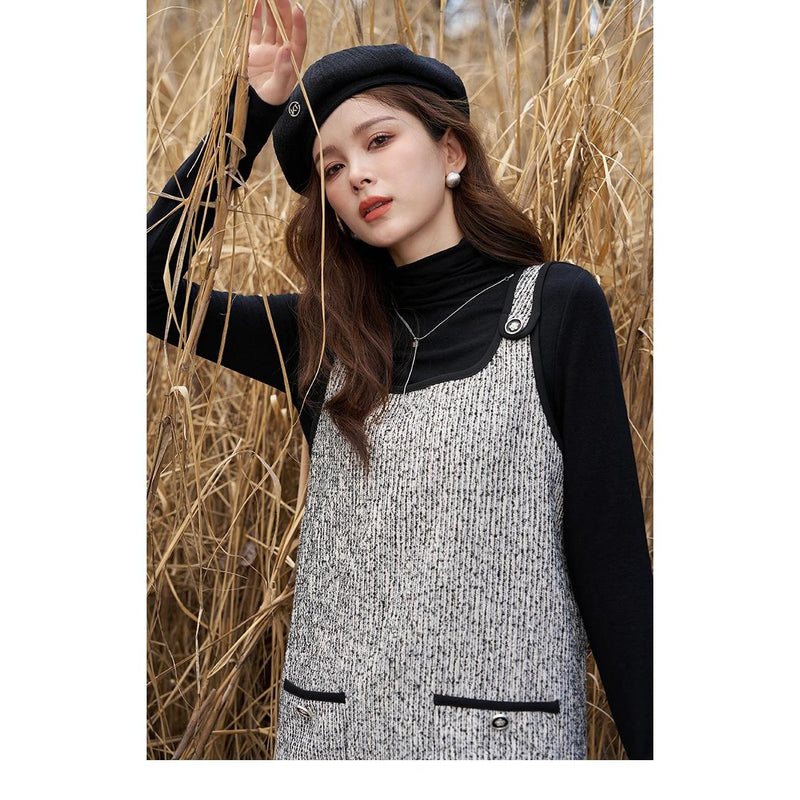 women's tweed suspender dress, view 7 - MRSLM