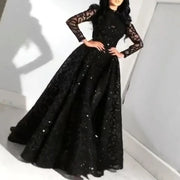 Women's long sleeve black dress - MRSLM