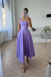 retro square collar swing dress, view 3 - MRSLM