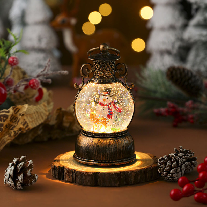 Musical light-up Christmas snow globe lantern, view 8 - MRSLM