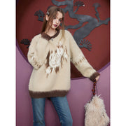 women's floral knit sweater, view 6 - MRSLM