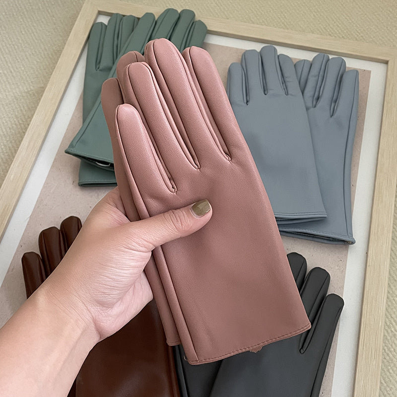 Five finger PU leather gloves, view 11 - MRSLM