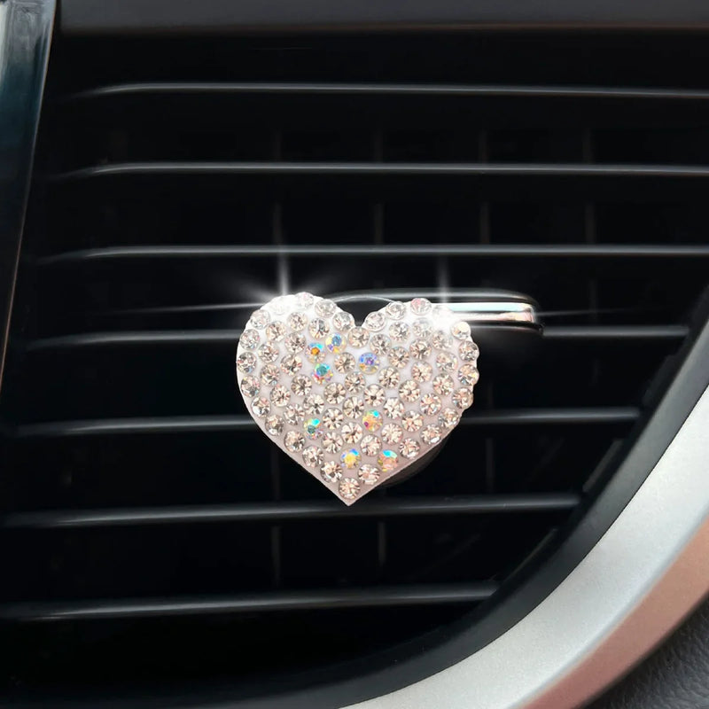 heart rhinestone car perfume clip, view 2 - MRSLM