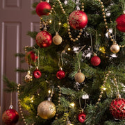 Red and gold Christmas ball ornament set, view 4 - MRSLM