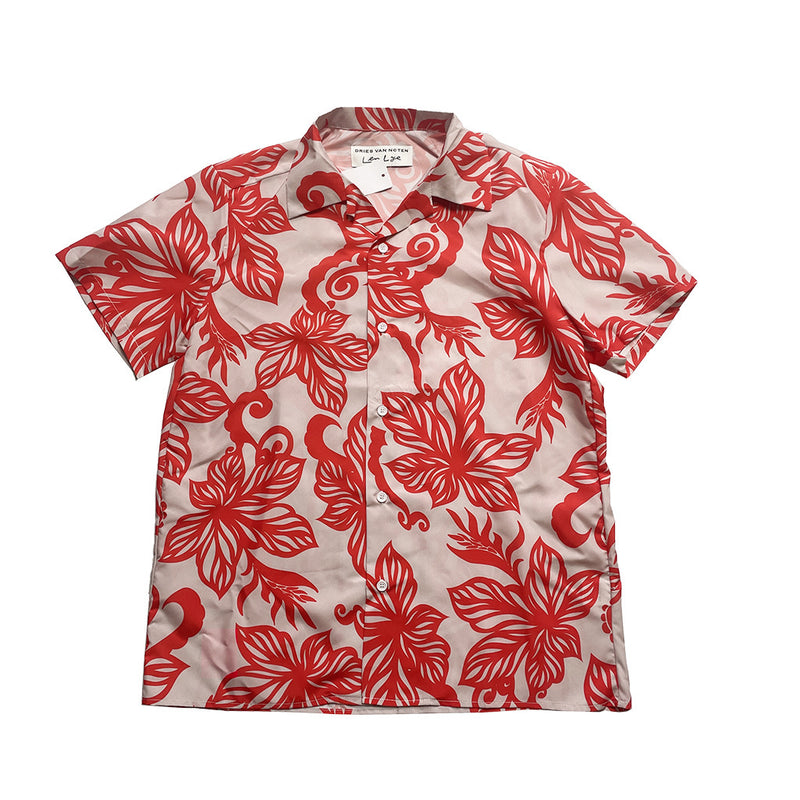 Retro red vine printed shirt, view 5 - MRSLM
