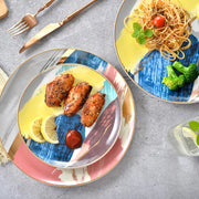 colorful cloud ceramic dinnerware set with gold inlay, view 7 - MRSLM