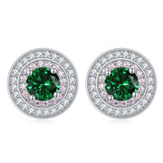 sterling silver round micro set zircon earrings, view 10 - MRSLM