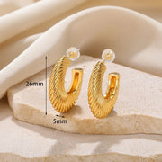 ginkgo leaf gold stud earrings, view 3 - MRSLM
